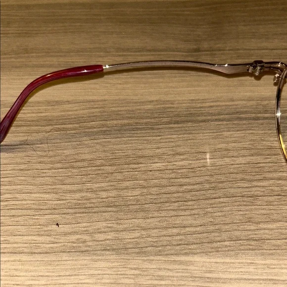 VINTAGE Givenchy GV38591 Silver Oval Wire Frames - Magenta Accents - Picture 3 of 6